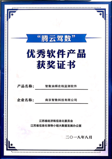 優秀軟件產品獲獎證書